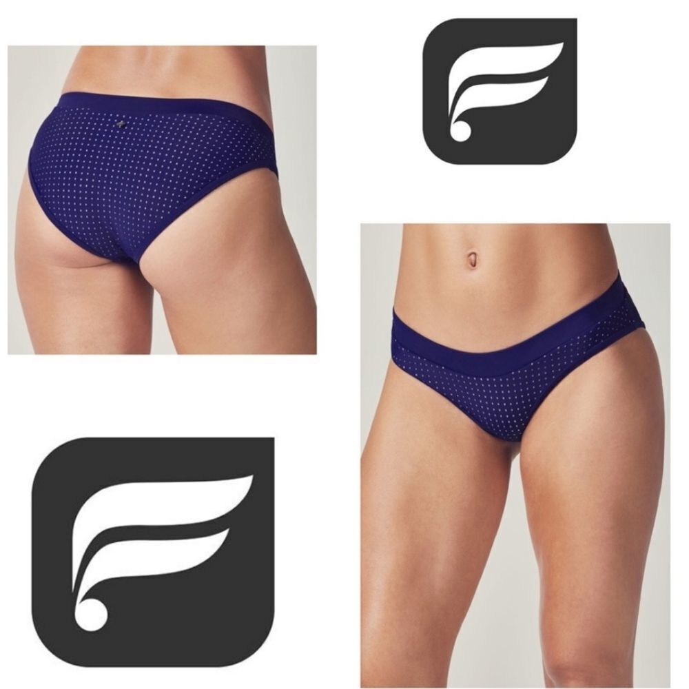 NWT Fabletics Valentina Blue Cheecky Bikini Bottom Size XXS